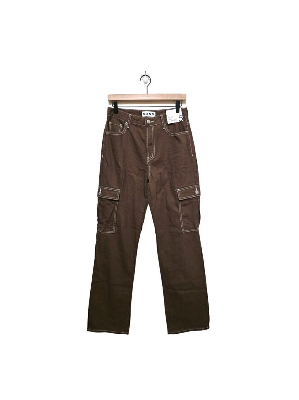 S.O.N.G. NWT Brown High Rise 90s Boyfriend Cargo Pants Y2K Sz 27